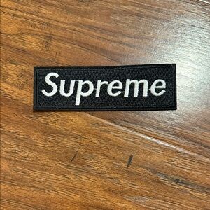 Supreme Black and White Embroidered Patch
